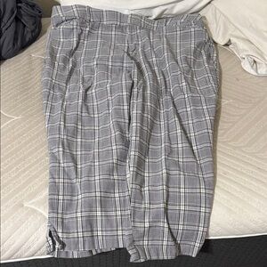 Gray Plaid Women's Pants
